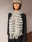 Grey Rabbit Fur Scarf