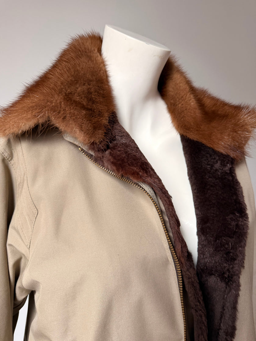 Fur Lined Parka Jacket - M-L