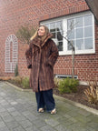 Brown Muskrat Fur Coat - Size L-2XL