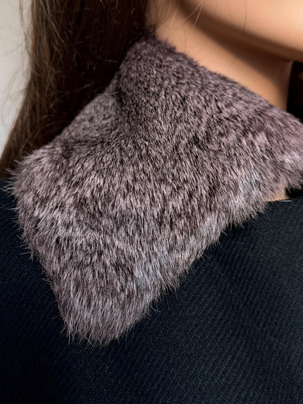 Purple Rabbit Fur Collar