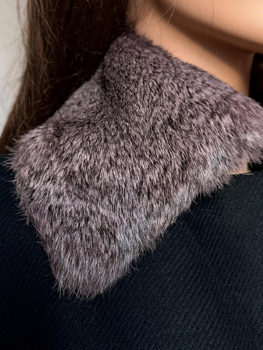 Purple Rabbit Fur Collar