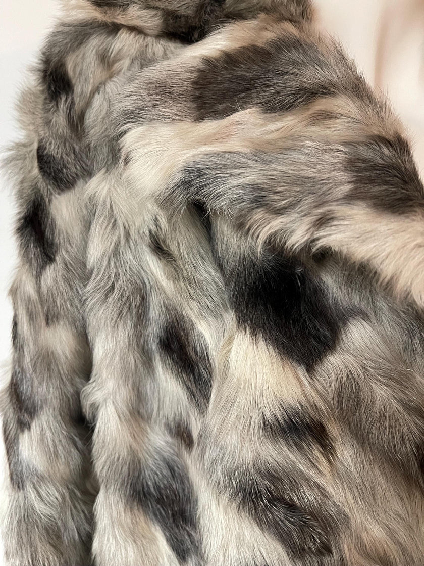 Grey Goat Fur Jacket - S
