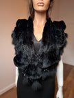 Black Rabbit Fur Stole