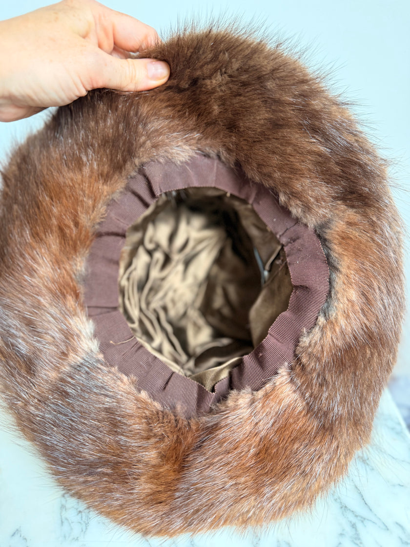 Brown Panama Fur Hat