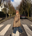Leopard Print Fur Coat – M–L