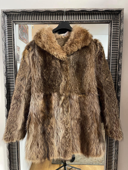 Short Raccoon Fur Jacket - S