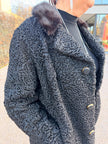 Black Lamb & Mink Fur Coat – S-M