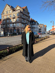 Long Black Lamb Fur Coat - L-XL