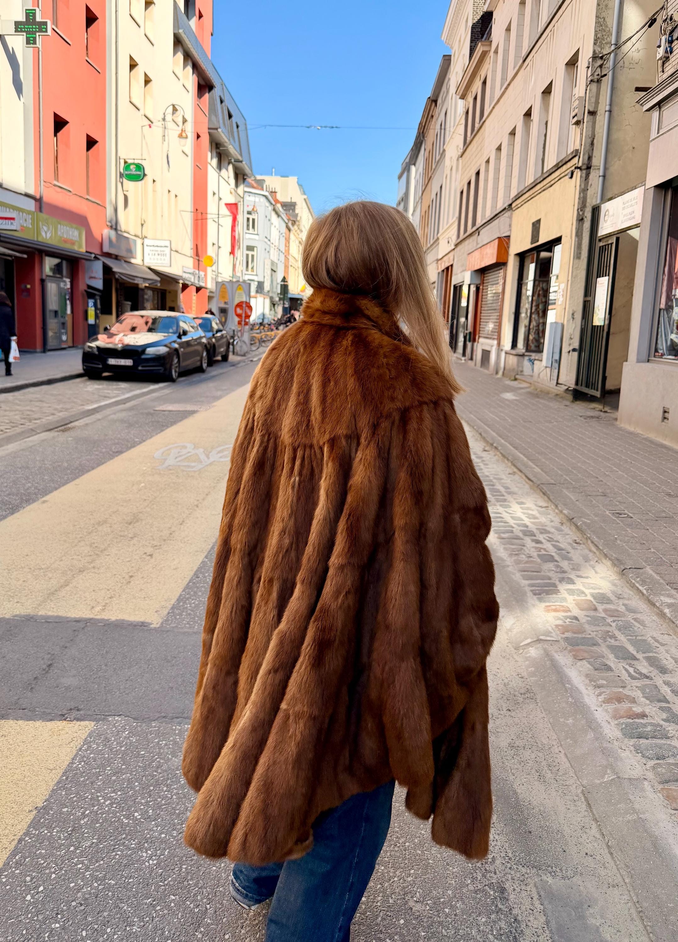 Brown Weasel Fur Cape