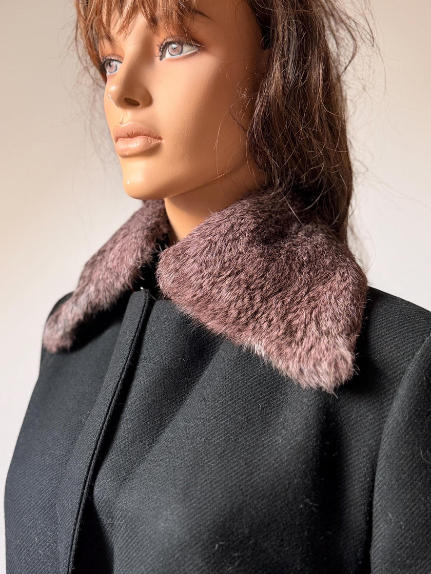 Purple Rabbit Fur Collar