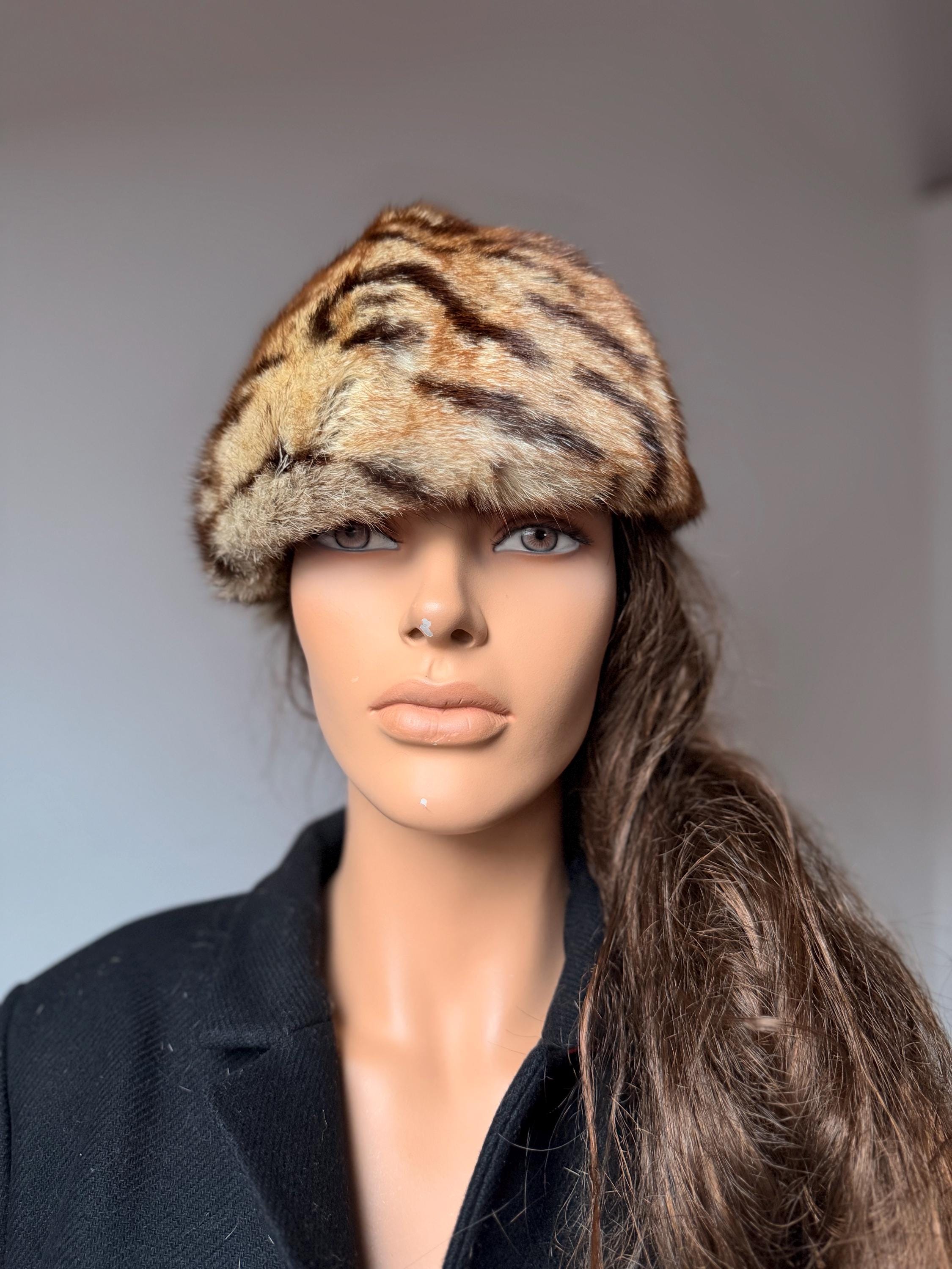 Tiger Print Fur Hat