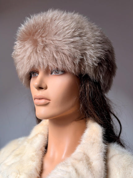 Beige Lamb Fur Hat