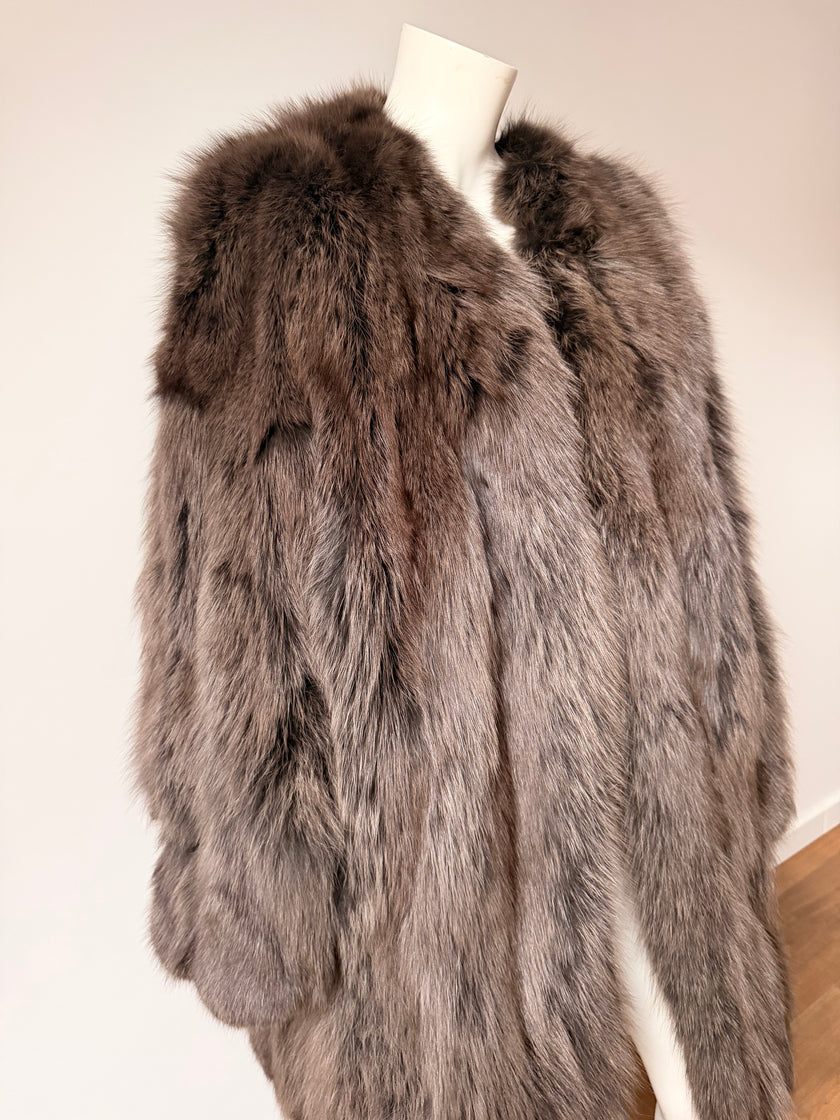 Long Fox Vintage Coat- M-L