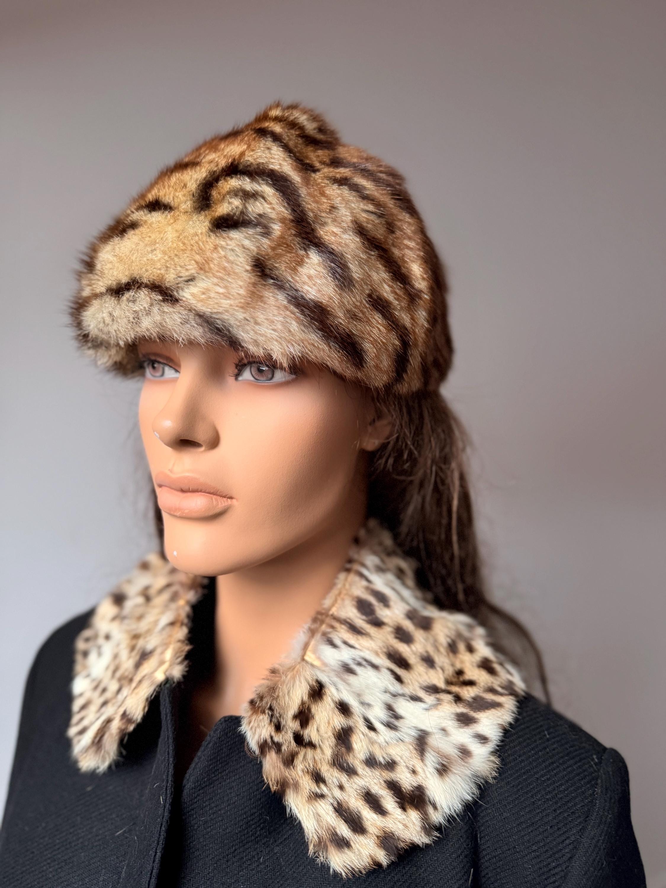 Tiger Print Fur Hat