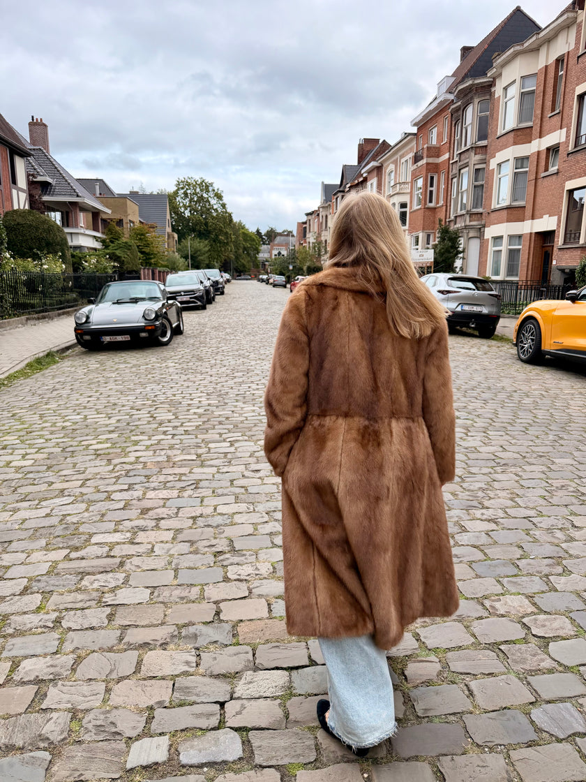 Pastel Mink Fur Coat - S