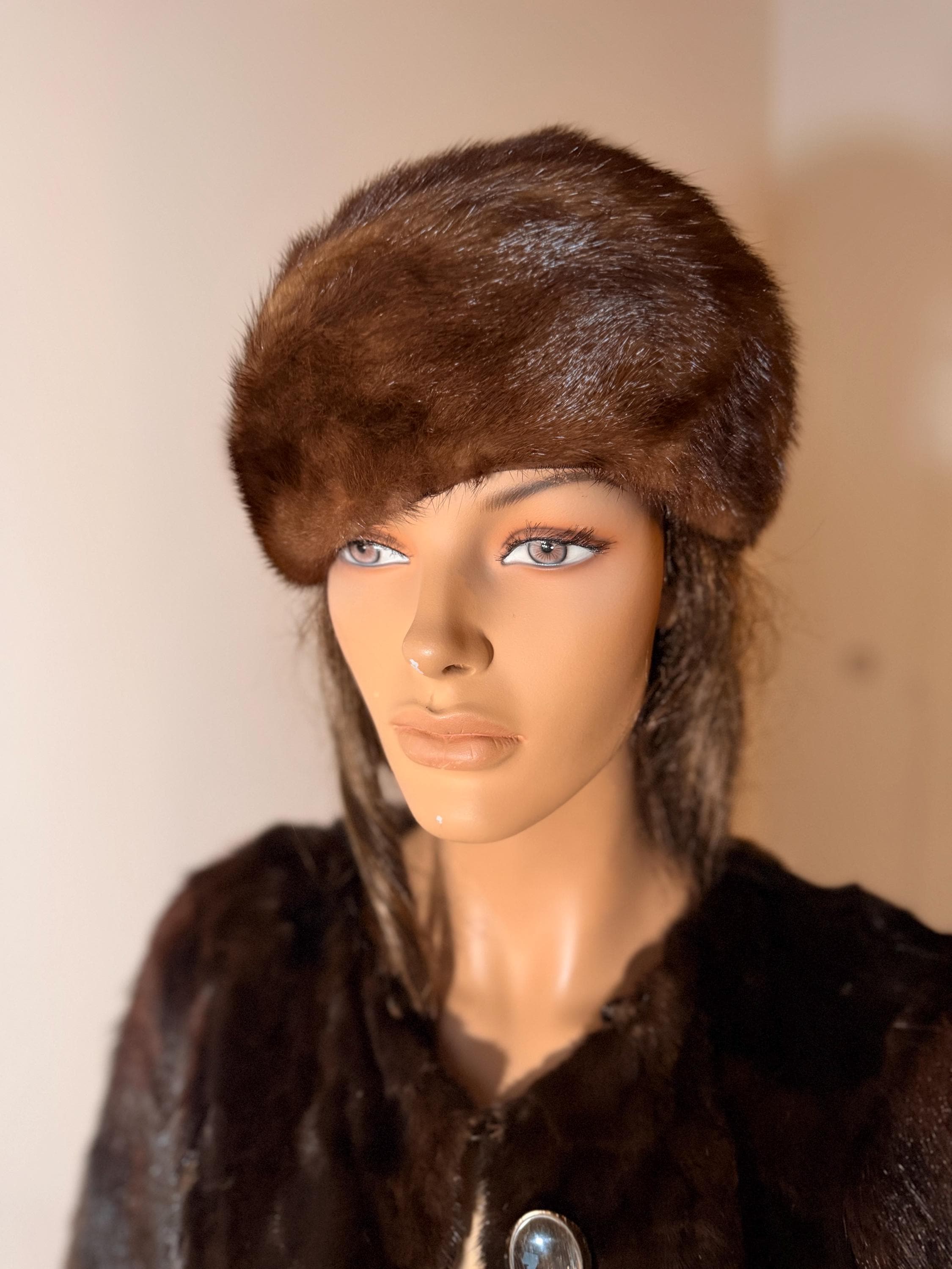 Brown Mink Fur Beret