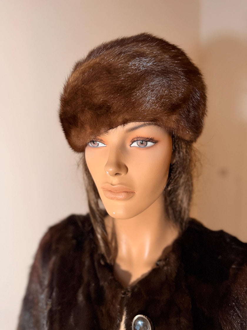 Brown Mink Fur Beret