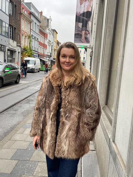 Short Raccoon Fur Jacket - S
