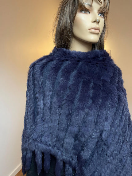Rabbit Fur Poncho Wrap