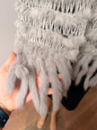 Grey Rabbit Fur Scarf