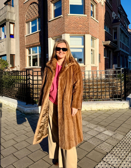 Pastel Mink Fur Coat – S-M