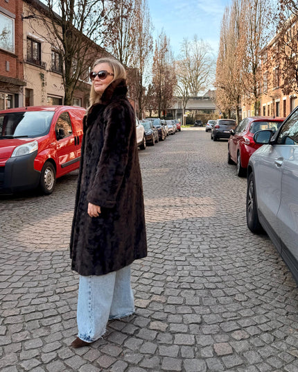 Brown Mink Fur Coat – M-XL