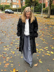 Black Swakara Fur Coat - M–L