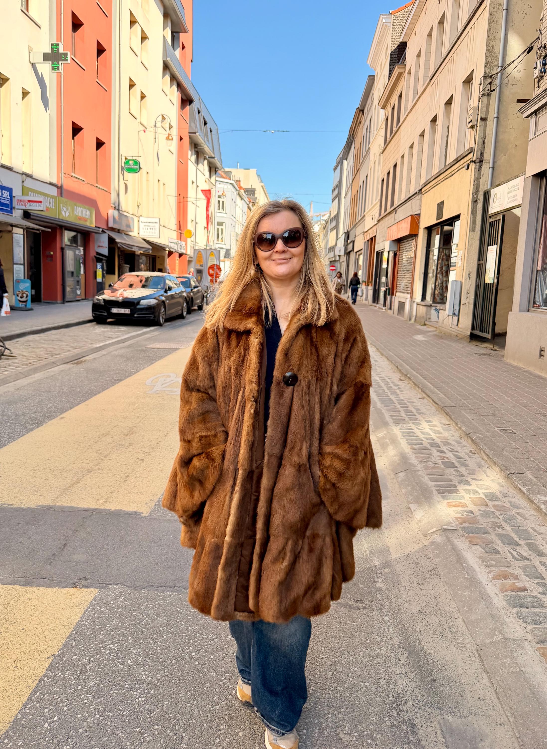 Brown Weasel Fur Cape