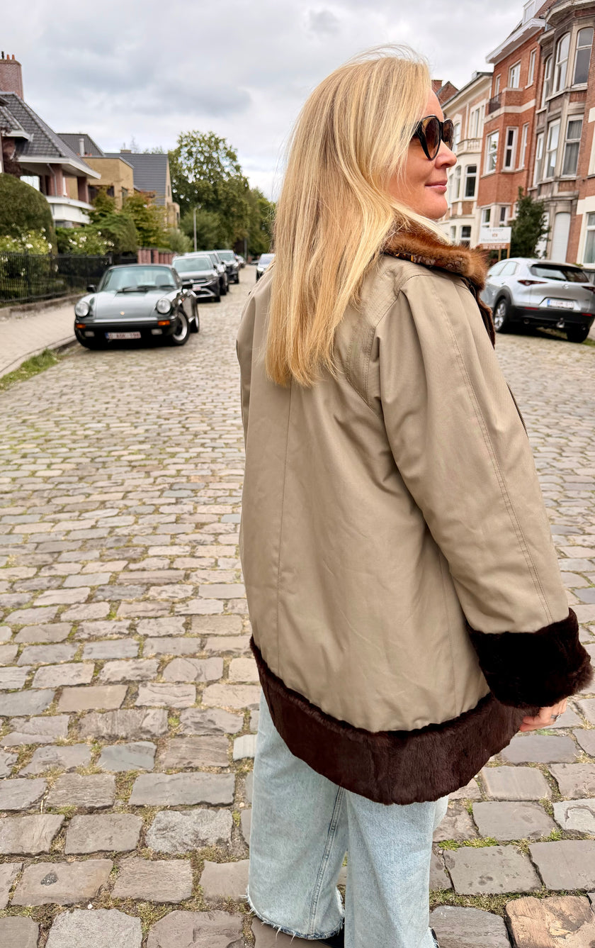 Fur Lined Parka Jacket - M-L