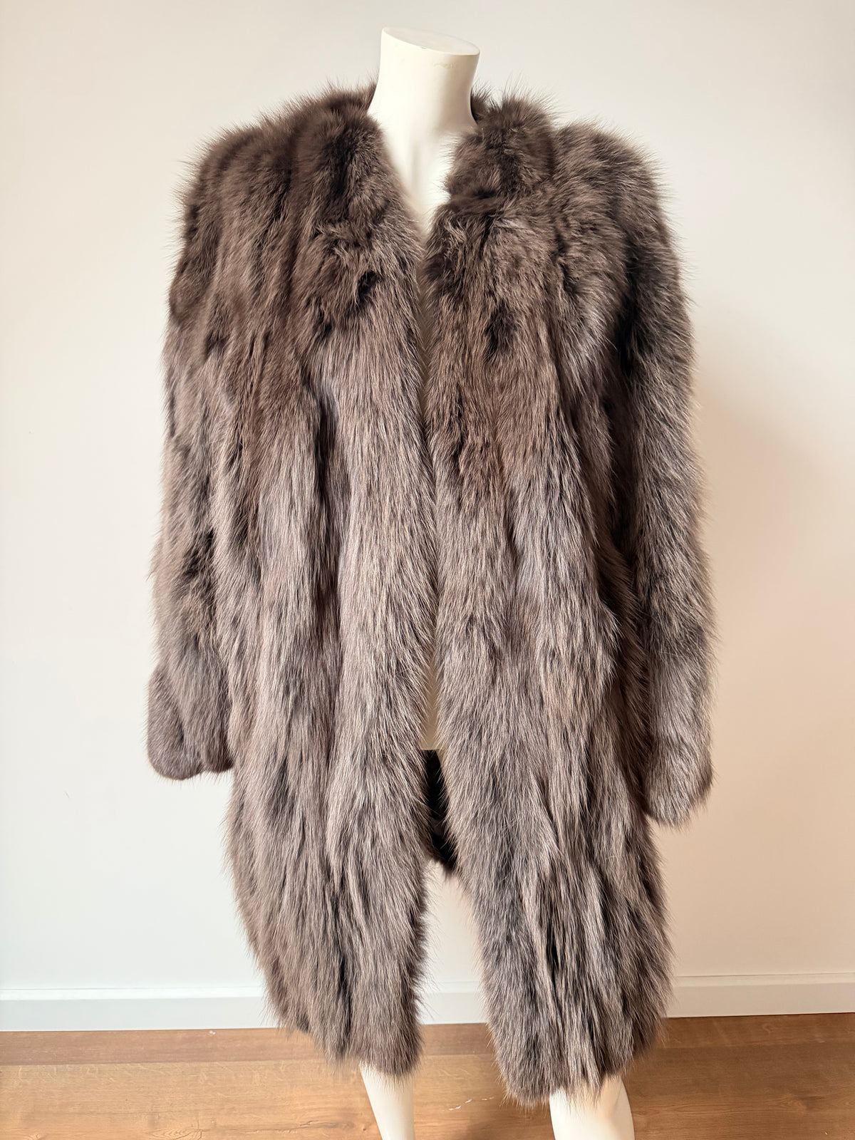 Long Fox Vintage Coat- M-L