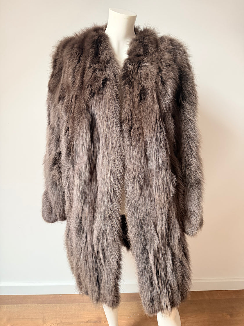Long Fox Vintage Coat- M-L