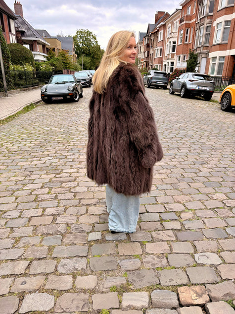 Long Fox Vintage Coat- M-L