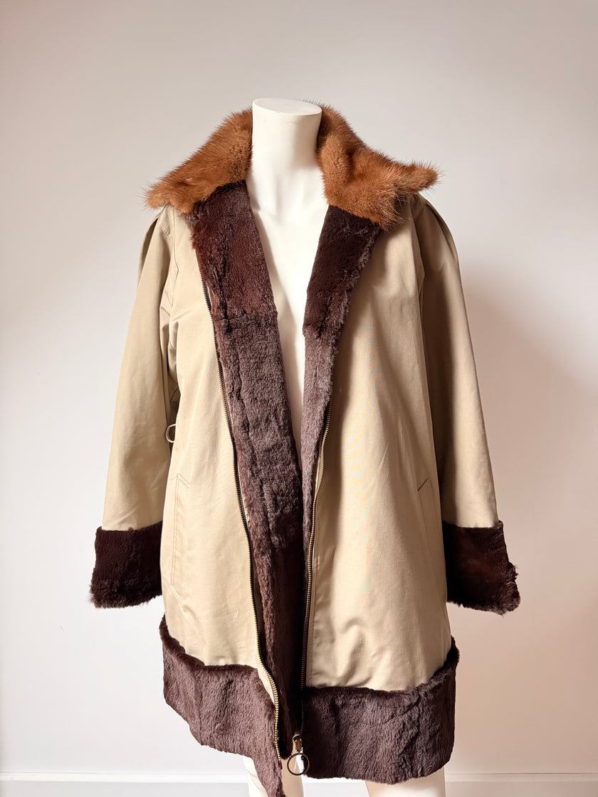 Fur Lined Parka Jacket - M-L