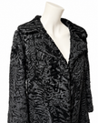 Black Lamb Fur Coat - S-M