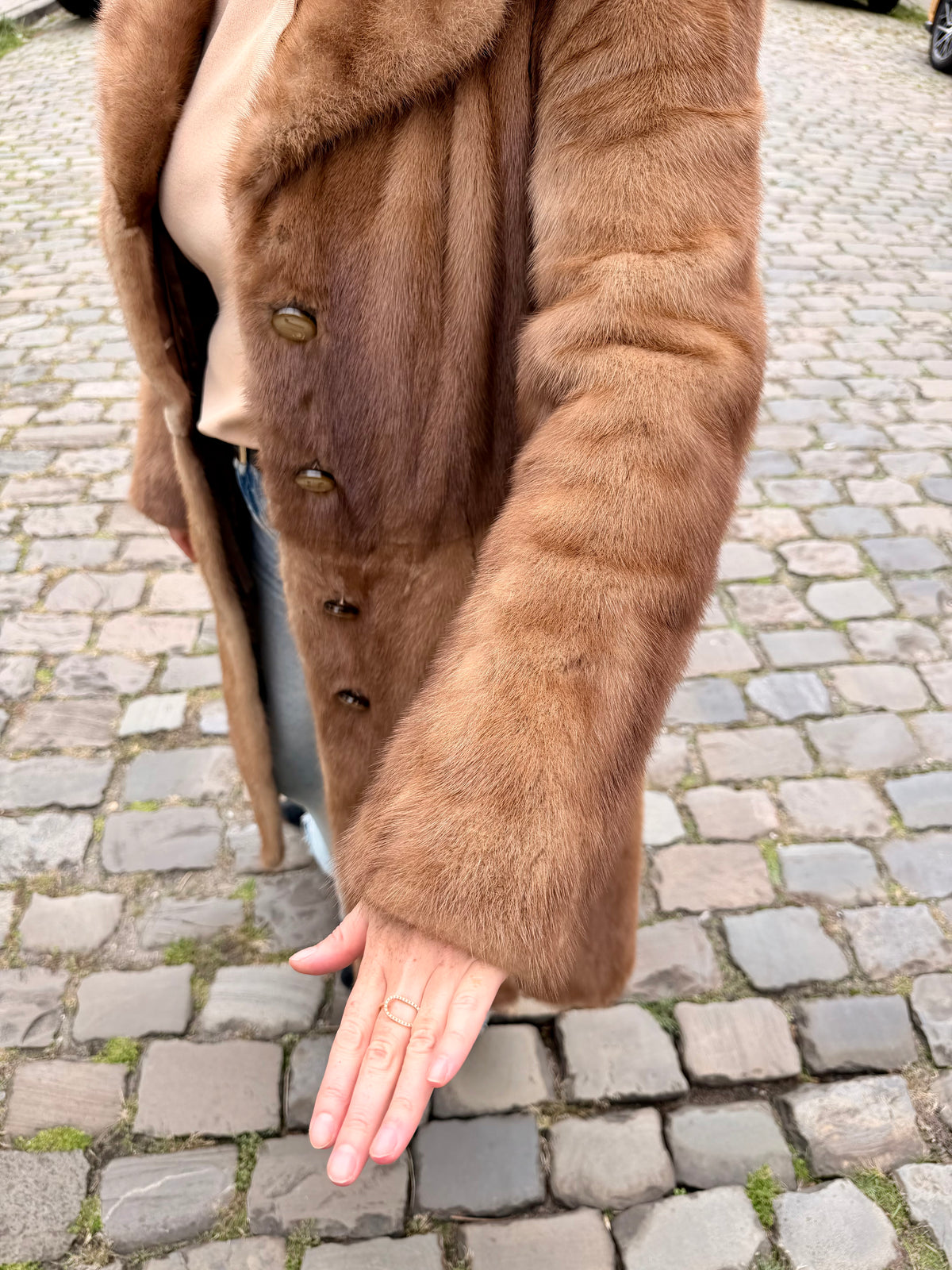 Pastel Mink Fur Coat - S