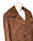 Brown Long Lamb l Fur Coat - M-L