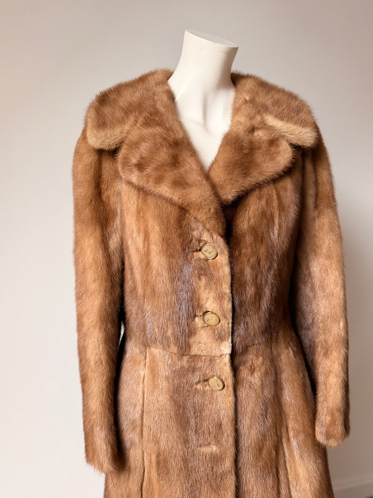 Pastel Mink Fur Coat - S