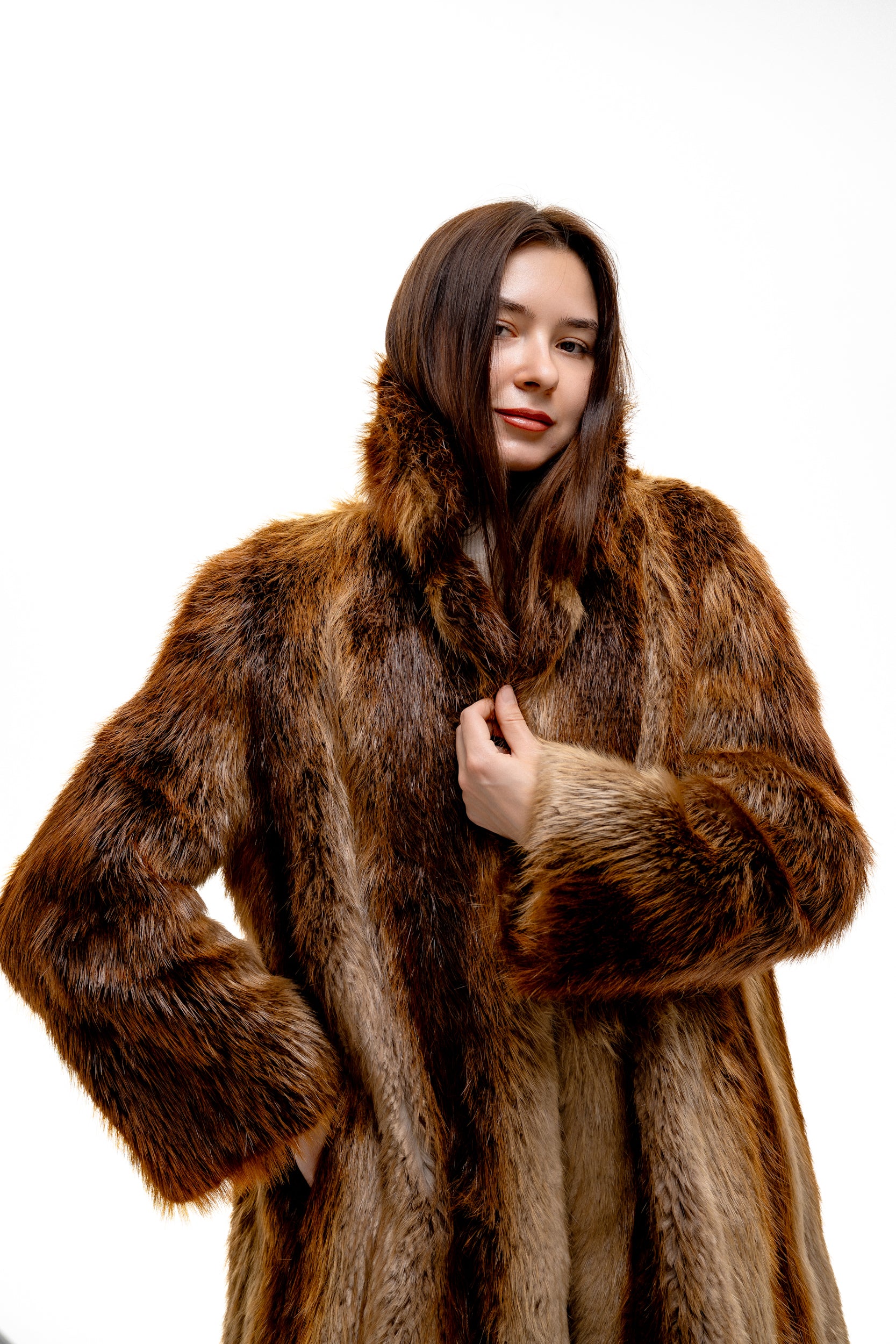 Beaver Fur Trench Coat