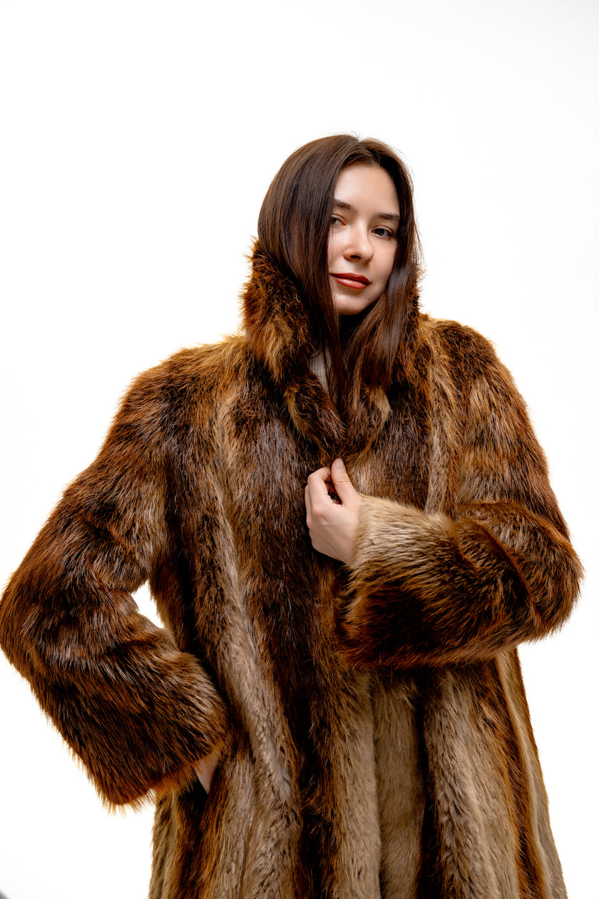 Beaver Fur Trench Coat