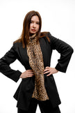 Leopard Print Fur Turtleneck Vest
