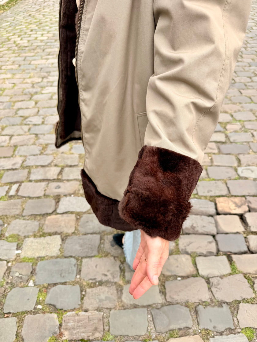 Fur Lined Parka Jacket - M-L