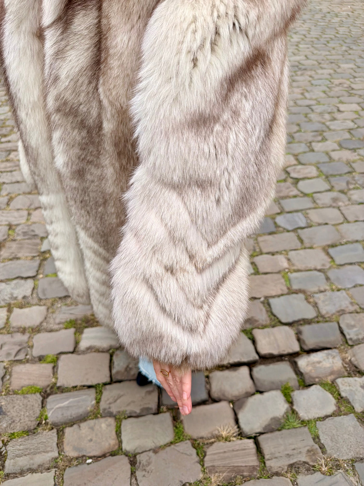 White Fox Fur Jacket - M