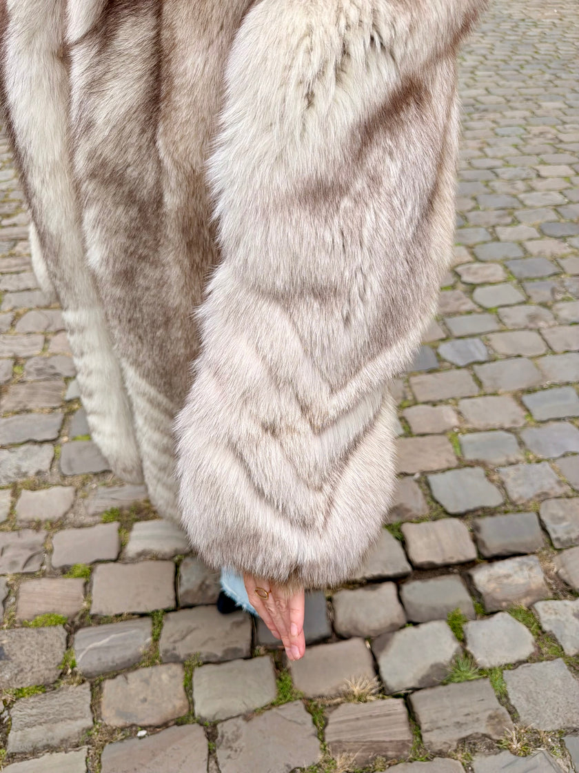 White Fox Fur Jacket - M