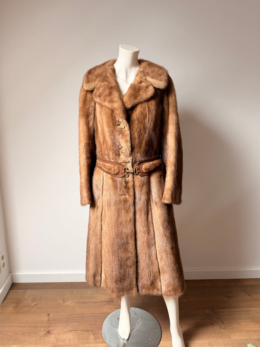 Pastel Mink Fur Coat - S