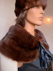 Set - Mink Fur Stole& Fur Bag