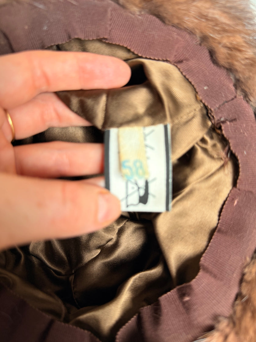 Brown Panama Fur Hat