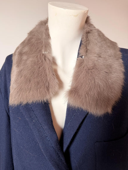 Grey rabbit fur collar made from 100% genuine fur