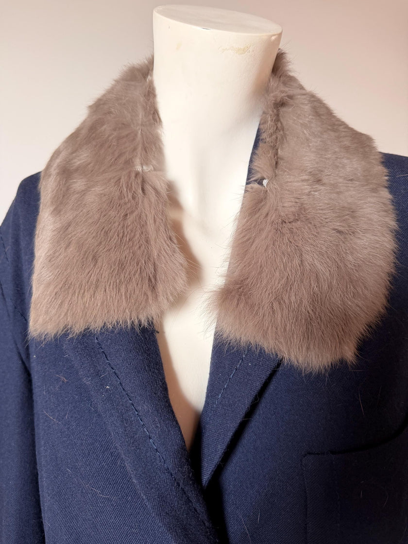 Grey rabbit fur collar made from 100% genuine fur