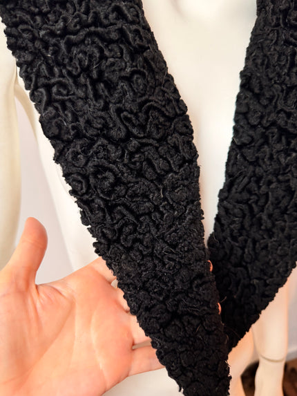 Black Astrakhan Karakul Fur Collar