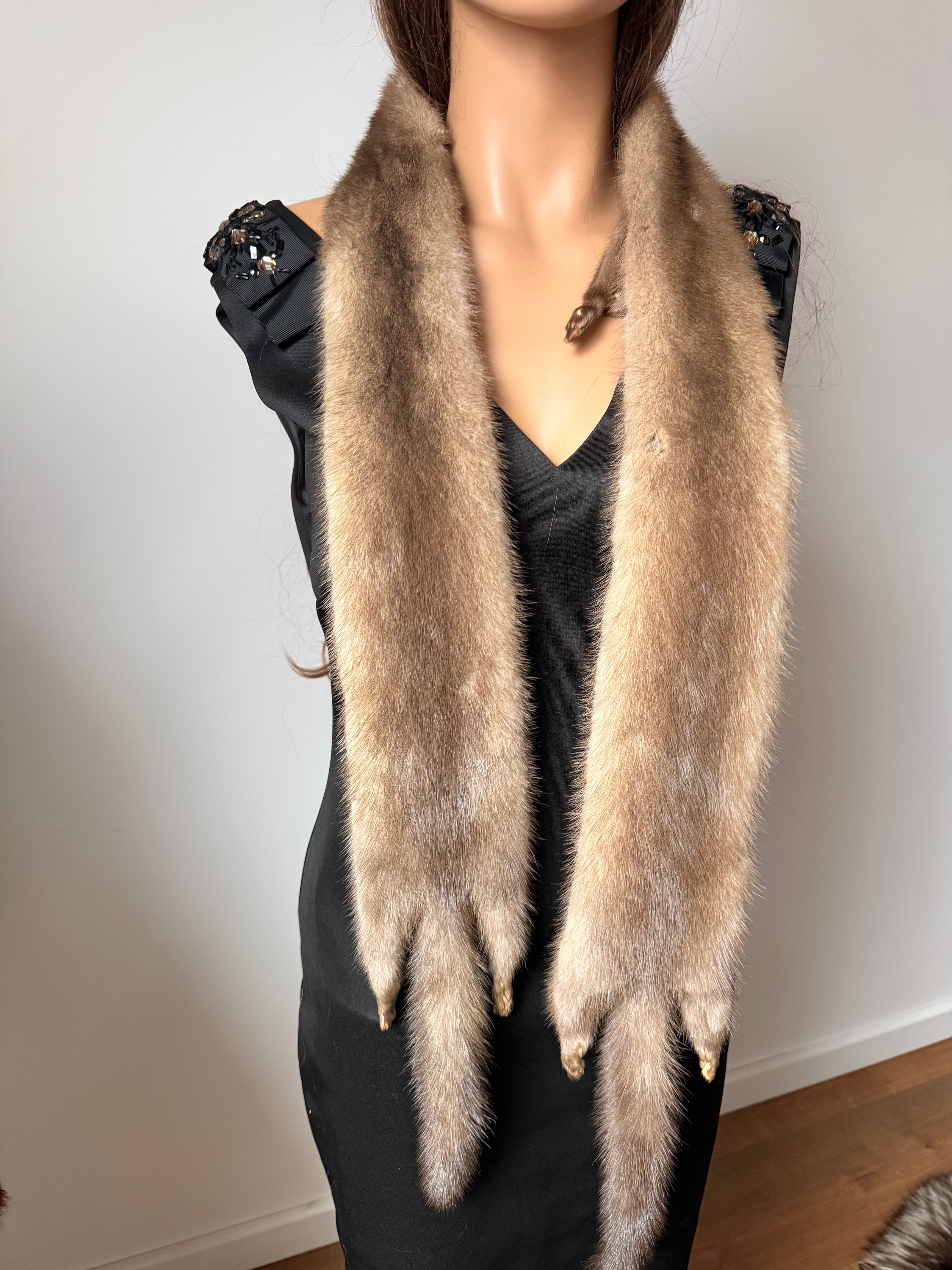 Grey Mink Fur Stole